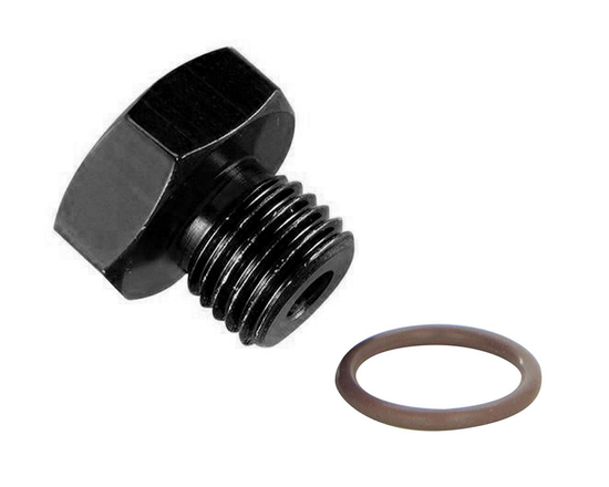 Fragola 481406-BL aluminium port plug ORB-6 with o-ring (black)