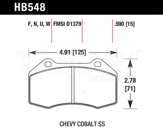 Hawk Performance HB548F.590 HPS brake pads Mazda MX-5 (ND), Fiat/Abarth 124 Spider (front)