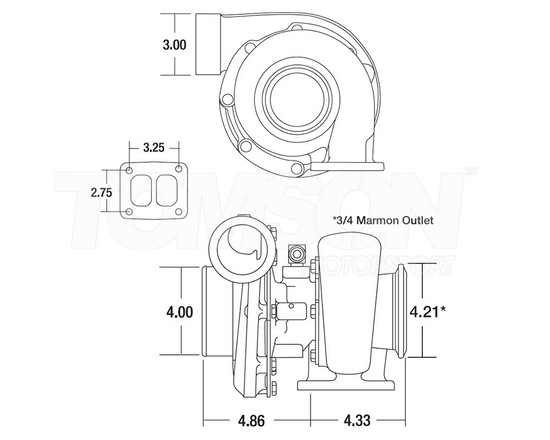Turbosprężarka Borg Warner AirWerks S300SX3 177275 T4 Twin Scroll A/R 0.91