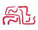 Mishimoto MMHOSE-SUB-ANC4RD ancillary hoses kit Subaru Impreza WRX, STi 2004-2007 EJ25 (red)