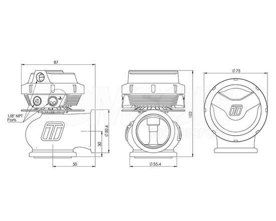 Zawór upustowy spalin (wastegate) Turbosmart TS-0552-1014 Comp-Gate 40 mm GenV WG40 14 psi (czerwony)