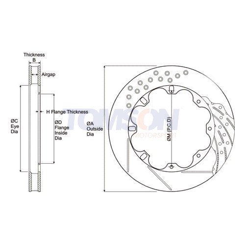 Tarcza hamulcowa AP Racing CP3580-2899G8 330 x 28 mm (lewa)