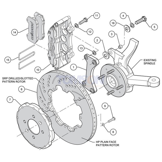 Wilwood Big Brake 140-10736-DR Honda Civic 1.3, 1.5, 1.6 16v 1989-1999