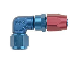 Fragola 109108 3000 series AN-8 90° forged low profile hose end (blue/red)