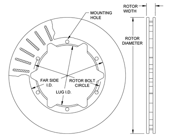 Wilwood 160-5840 Ultralite HP30 brake rotor 279 mm