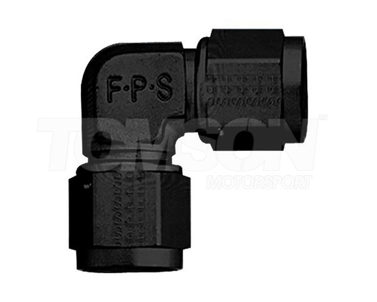 Kuty łącznik Fragola 496303-BL żeński do żeński AN-3 / AN-3 90° (czarny)