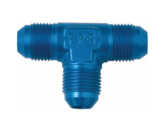 Fragola 482406 aluminium "T-type" tee adapter AN-6 (male) / AN-6 (male) / AN-6 (male) (blue)