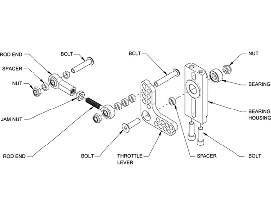 Wilwood 340-12412 Floor Mount Throttle Linkage for Wilwood 340-12410, Tilton 72-680