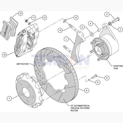 Zestaw hamulcowy Wilwood 140-9193 do Subaru Impreza WRX 1999-2008