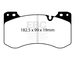 EBC DP82454RPX RP-X brake pads BMW M2 (G87), M3, M3 Competition (G80, G81), M4, M4 Competition (G82, G83) 3.0 S58B30 (front)