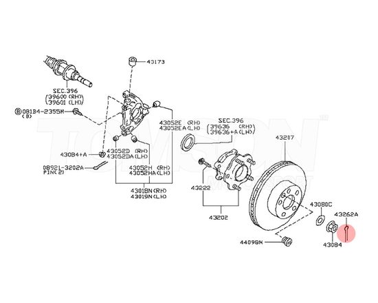 Zawleczka nakrętki półosi OEM 40073-0L700 Nissan GT-R R35 VR38DETT (przód/tył), 350Z, 370Z (tył)