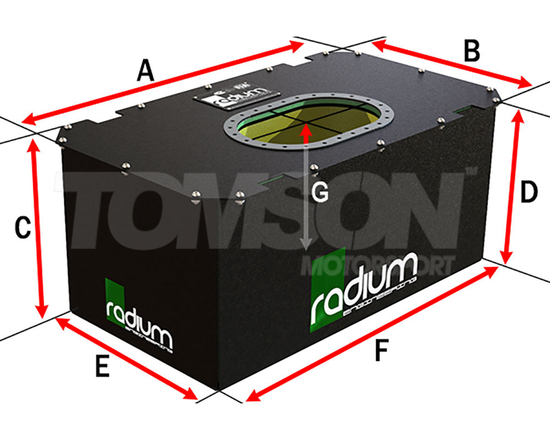 Bezpieczny bak paliwa z obudową aluminiową Radium Engineering 20-0622 R22A RA-series 22 galony (83.30 litry) (z homologacją FIA i SFI)