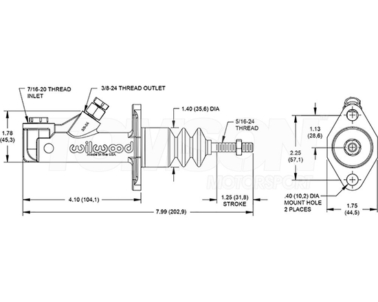 Wilwood 260-15089 GS Compact Master Cylinder 0.625" bore
