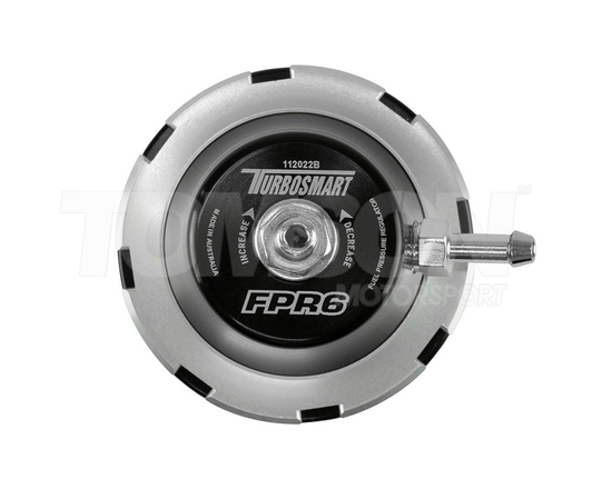 Turbosmart TS-0404-1022 FPR6 universal adjustable fuel pressure regulator inlet 2x AN-6 ORB, return 1x AN-6 ORB (2.42 - 5.56 bar) (black)