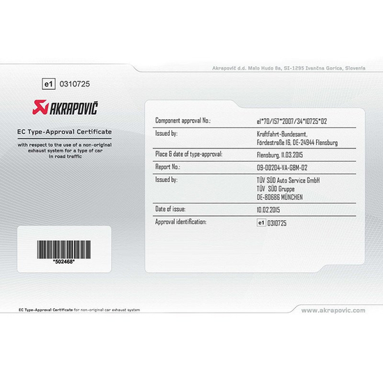 Akrapovic Slip-On M-NI/T/1H cat back exhaust system Nissan GTR R35