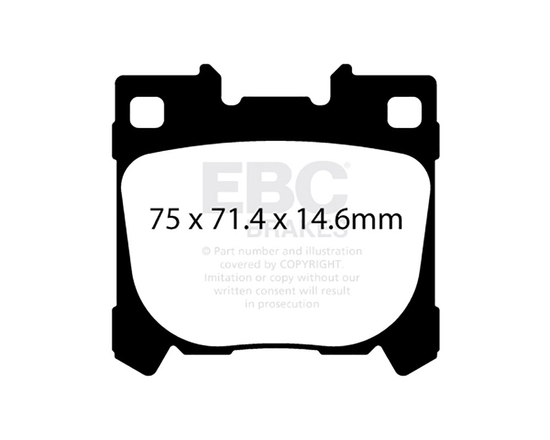 EBC DP42431R Yellow Stuff brake pads Toyota GR Yaris (Gen 1, Gen 2) (GXPA16), GR Corolla (GZEA14) 1.6 G16E-GTS (rear)