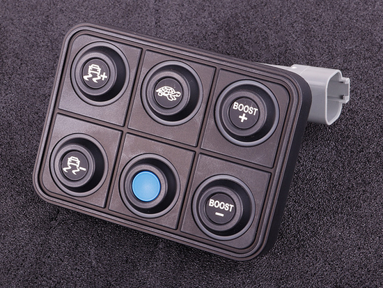 MaxxECU 2010 CAN keypad (6 keys) multi color LED RGB