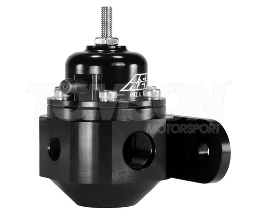 AEM 25-302BK universal adjustable fuel pressure regulator inlet 2x AN-6 ORB, return 1x AN-6 ORB (min. 1.38 bar)