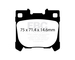 EBC DP82431RPX RP-X brake pads Toyota GR Yaris (Gen 1, Gen 2) (GXPA16), GR Corolla (GZEA14) 1.6 G16E-GTS (rear)