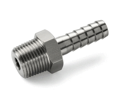 Tomson Motorsport steel adapter 1/8" NPT (male) to hose barb dia. 6 mm