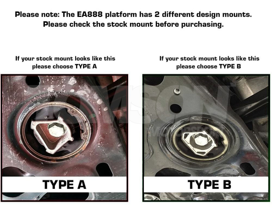 Airtec Motorsport ATMSVAG6-A (Type A) billet torque mount insert VW, Audi, Seat, Cupra, Skoda (EA888, MQB Platform)