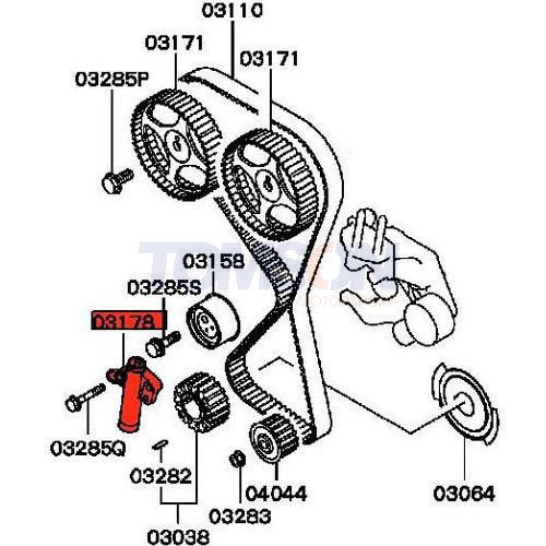 OEM Mitsubishi MR984375 belt tensioner for Mitsubishi Lancer Evo 7-9 4G63