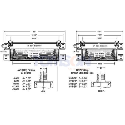 Mocal 25 Row, 235 mm Matrix Oil Cooler