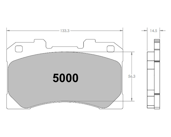 Performance Friction 5000.331.15.44 brake pads 331 compound Toyota GR Yaris (Gen 1, Gen 2) (GXPA16), GR Corolla (GZEA14) 1.6 G16E-GTS (front)