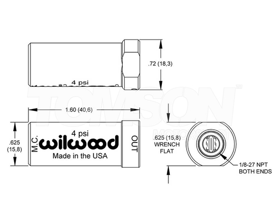 Zawór ciśnienia cząstkowego Wilwood 260-15366 4 psi