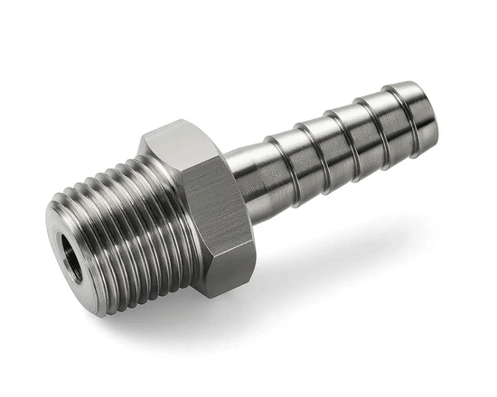 Tomson Motorsport steel adapter 1/8" NPT (male) to hose barb dia. 6 mm