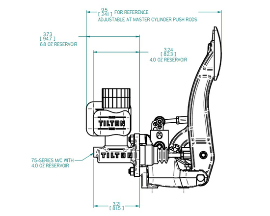 Tilton 72-603 600 Series Floor Mount 3 Pedal Assemblies