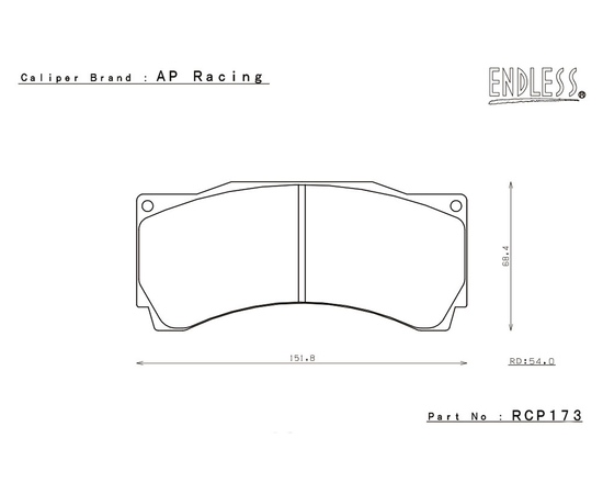 Endless RCP173-ME20 compound ME20 brake pads for AP Racing CP9660 calipers