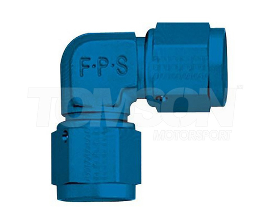 Kuty łącznik Fragola 496303 żeński do żeński AN-3 / AN-3 90° (niebieski)