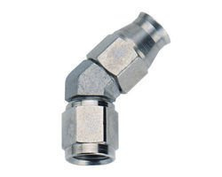 Fragola 604603 45 deg female PTFE AN-3 single swivel forged steel hose end fitting