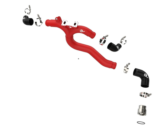 AFE Power 46-20508-R BladeRunner 2.5" to 2.75" aluminum hot charge pipe Kia Stinger GT 3.3 V6 (Lambda II RS T-GDi, G6DP) (red)
