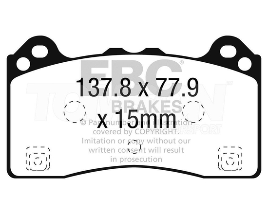 Klocki hamulcowe EBC DP42274R Yellow Stuff Ford Focus RS Mk3 2.3 EcoBoost (przód)